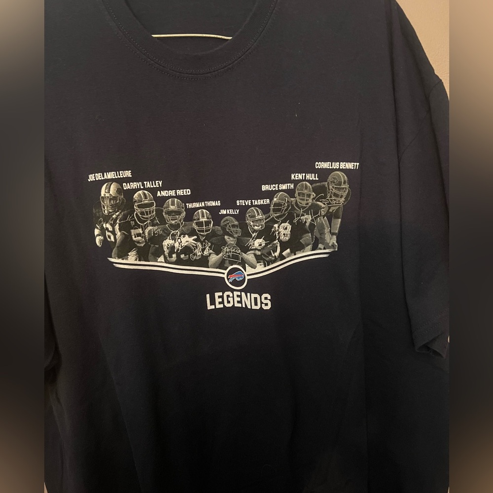 Buffalo Bills Legends Graphic Shirt Kelly, Thurman, Smith, Reed Pre Owned 2XL